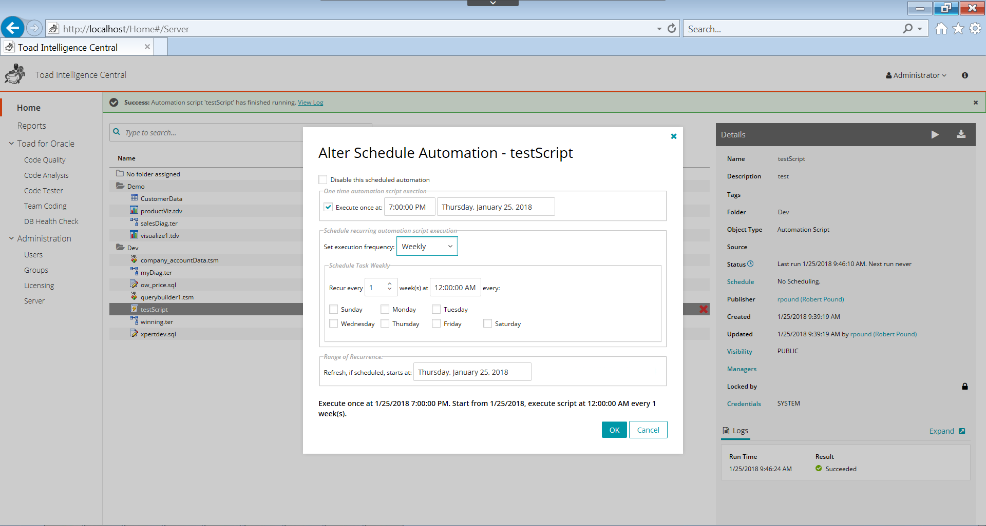 Automation scripts