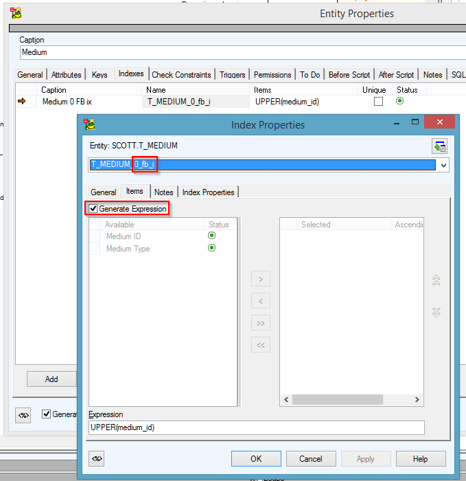 Rename Function Based Indexes Instructions