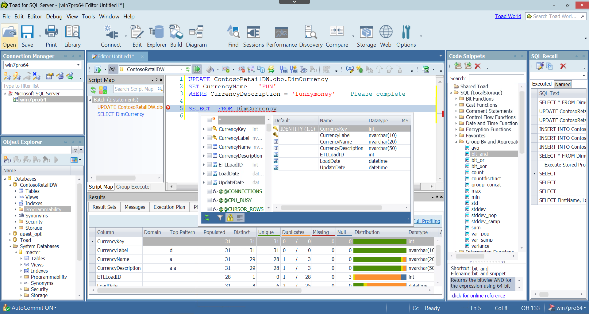 Toad for SQL Development Productivity 